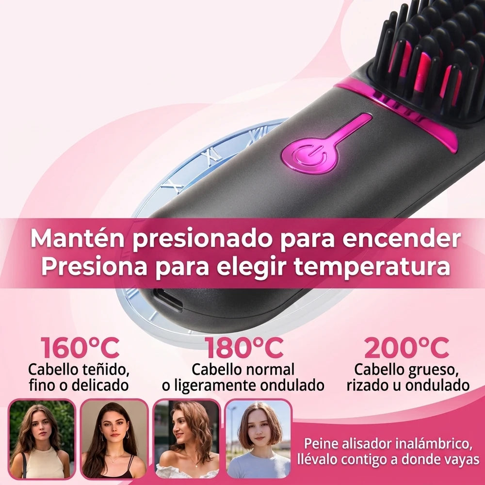BellaNova Sleek — Cepillo Alisador Inalámbrico