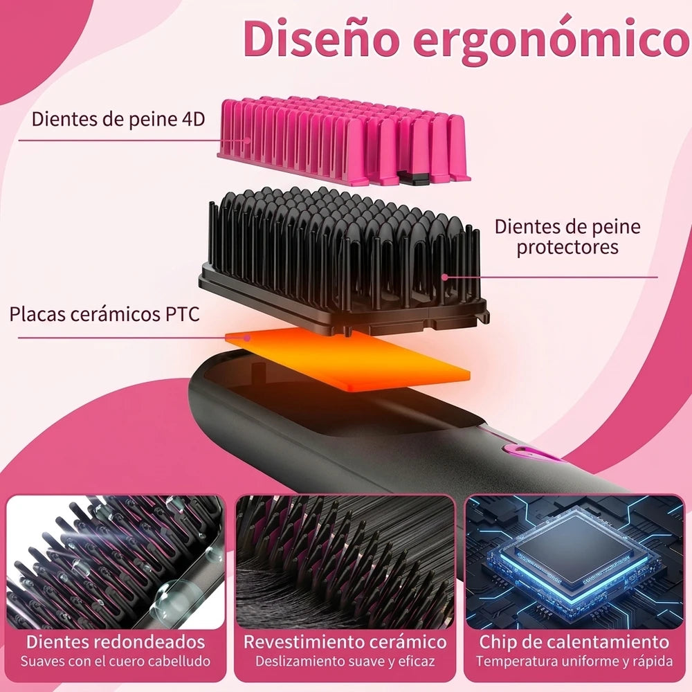 BellaNova Sleek — Cepillo Alisador Inalámbrico