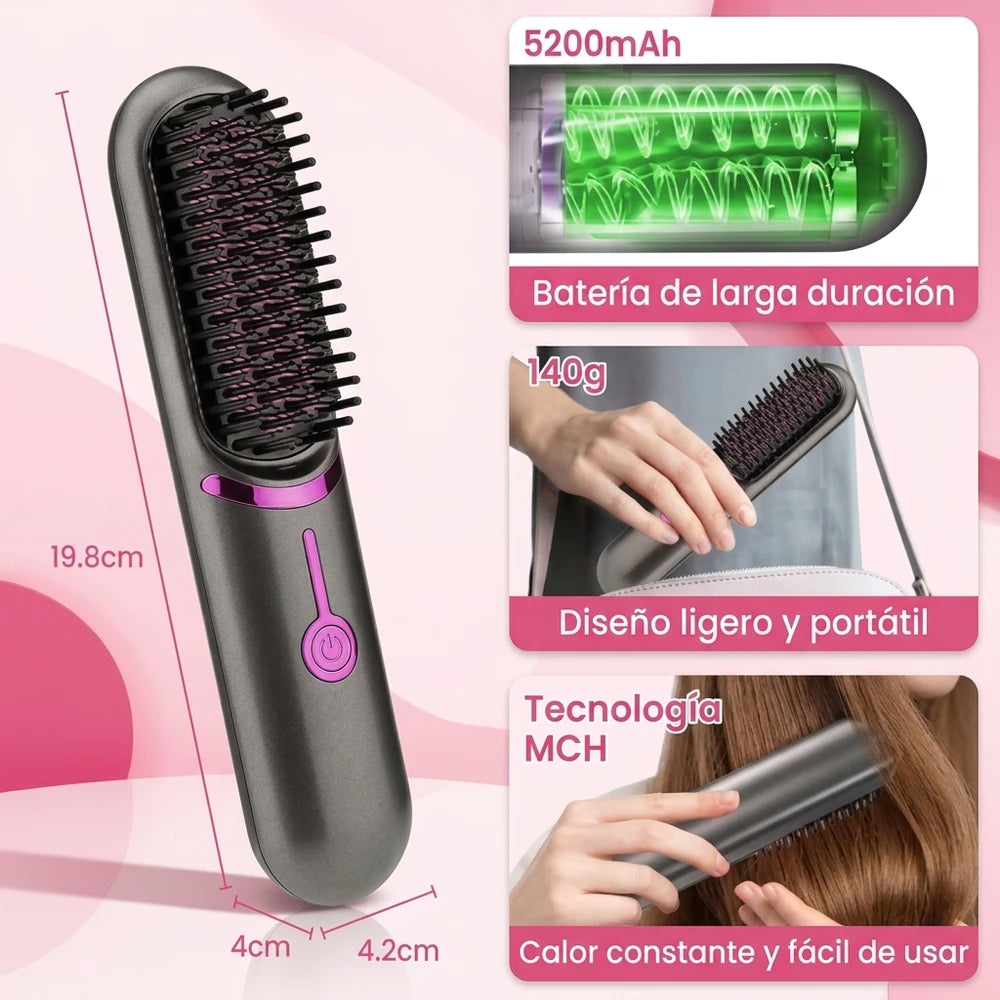 BellaNova Sleek — Cepillo Alisador Inalámbrico